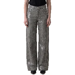 Jeans with sequin embroidery