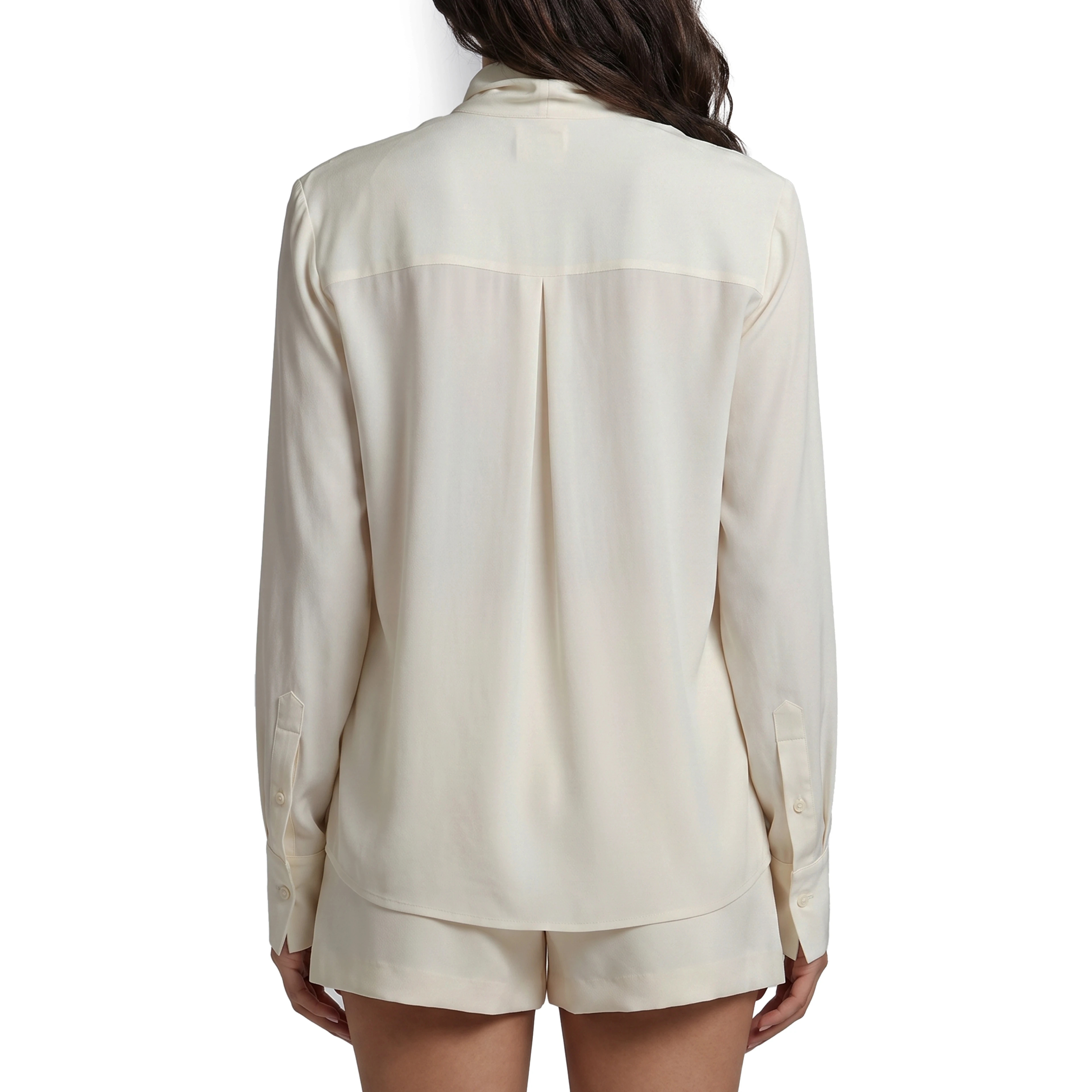 V-neck shirt with scarf