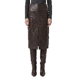 Crocodile print midi skirt