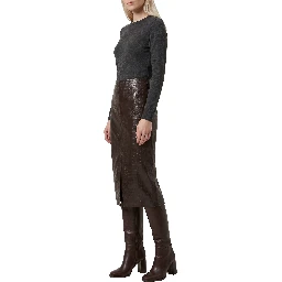 Crocodile print midi skirt
