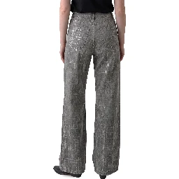 Jeans with sequin embroidery