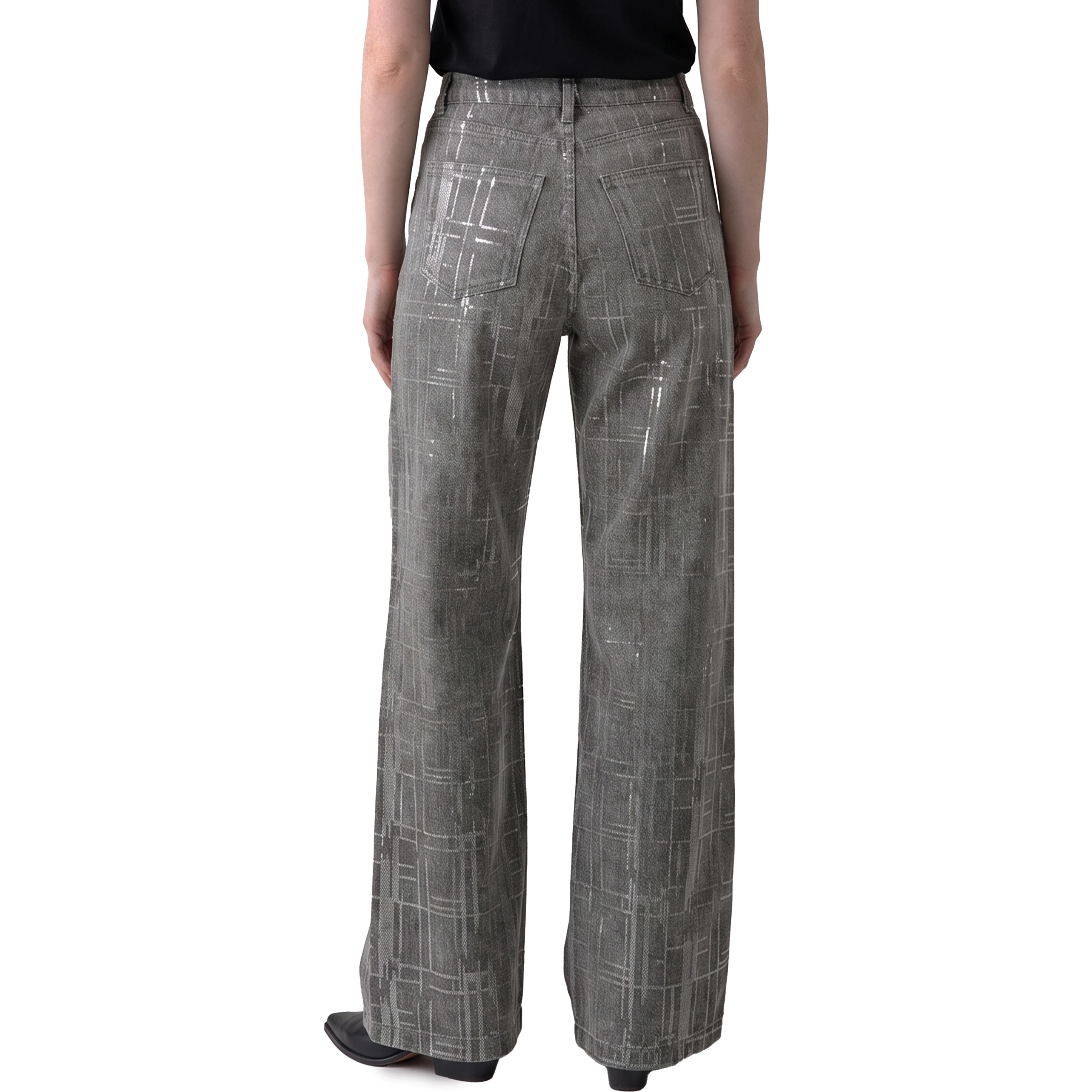 Jeans with sequin embroidery