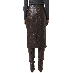 Crocodile print midi skirt