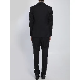 Black Napoli single-breasted suit in virgin wool