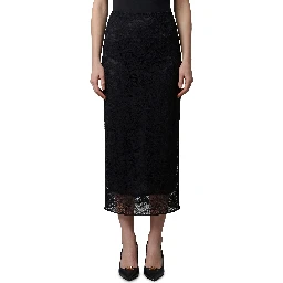 Black lace midi skirT
