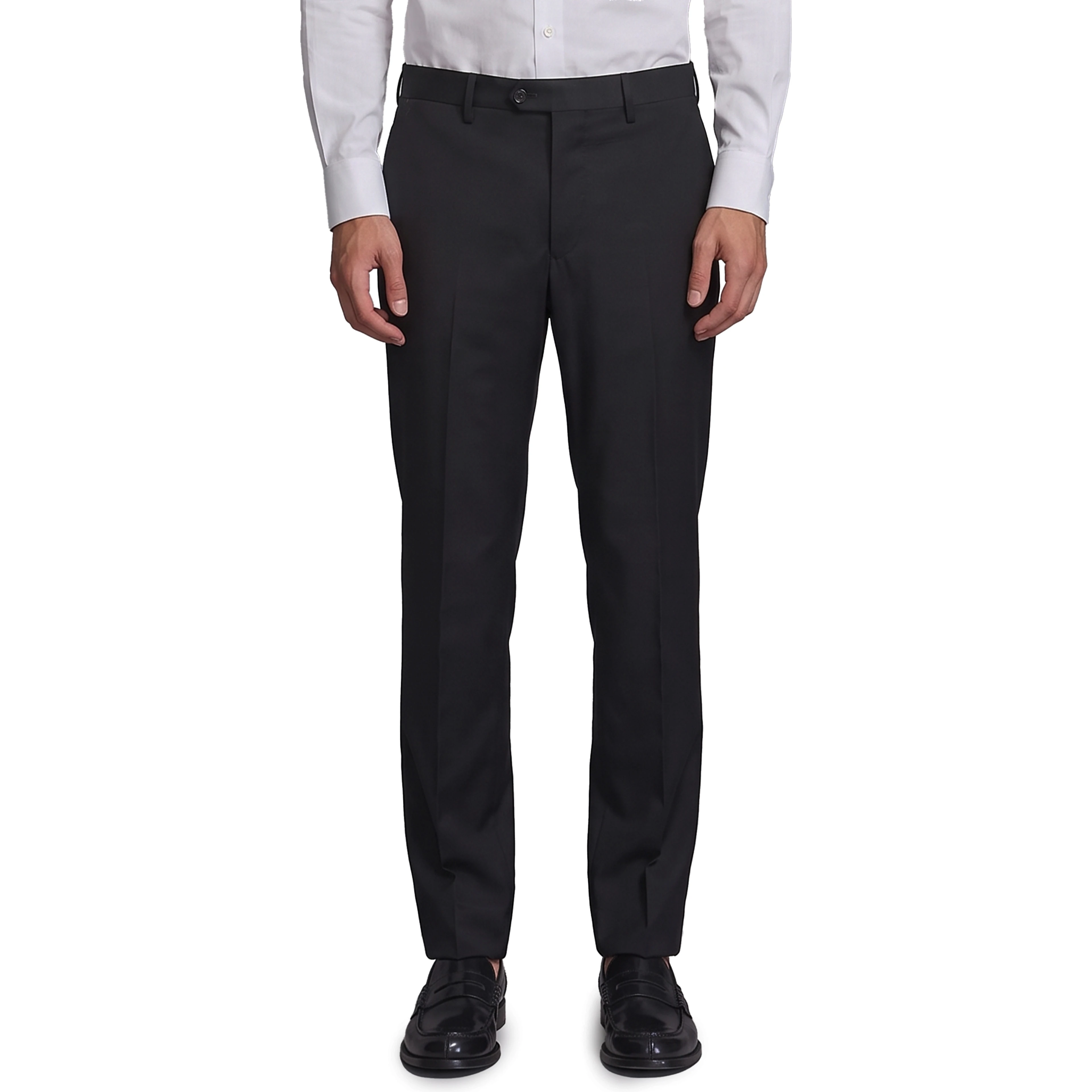 Black Napoli single-breasted suit in virgin wool