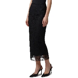 Black lace midi skirT