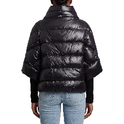 Puffer cape-style down coat with sleeves