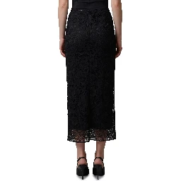 Black lace midi skirT
