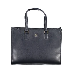 Blue Polyurethane Women's Bag