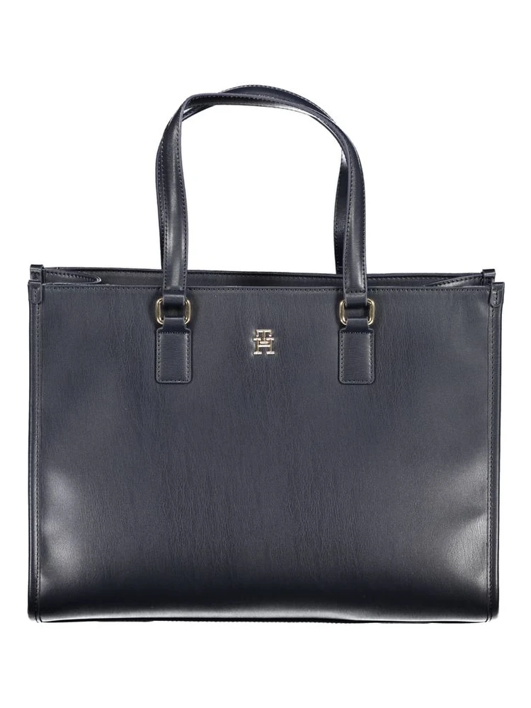 Blue Polyurethane Women's Bag