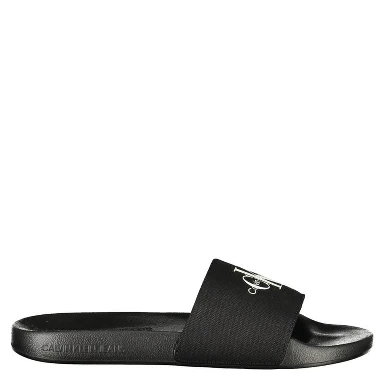 Black Polyester Men's Slipper