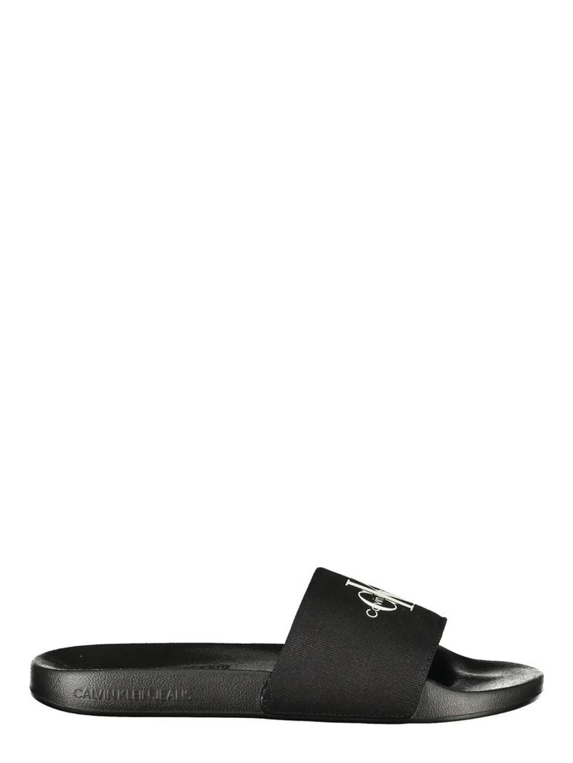 Black Polyester Men's Slipper