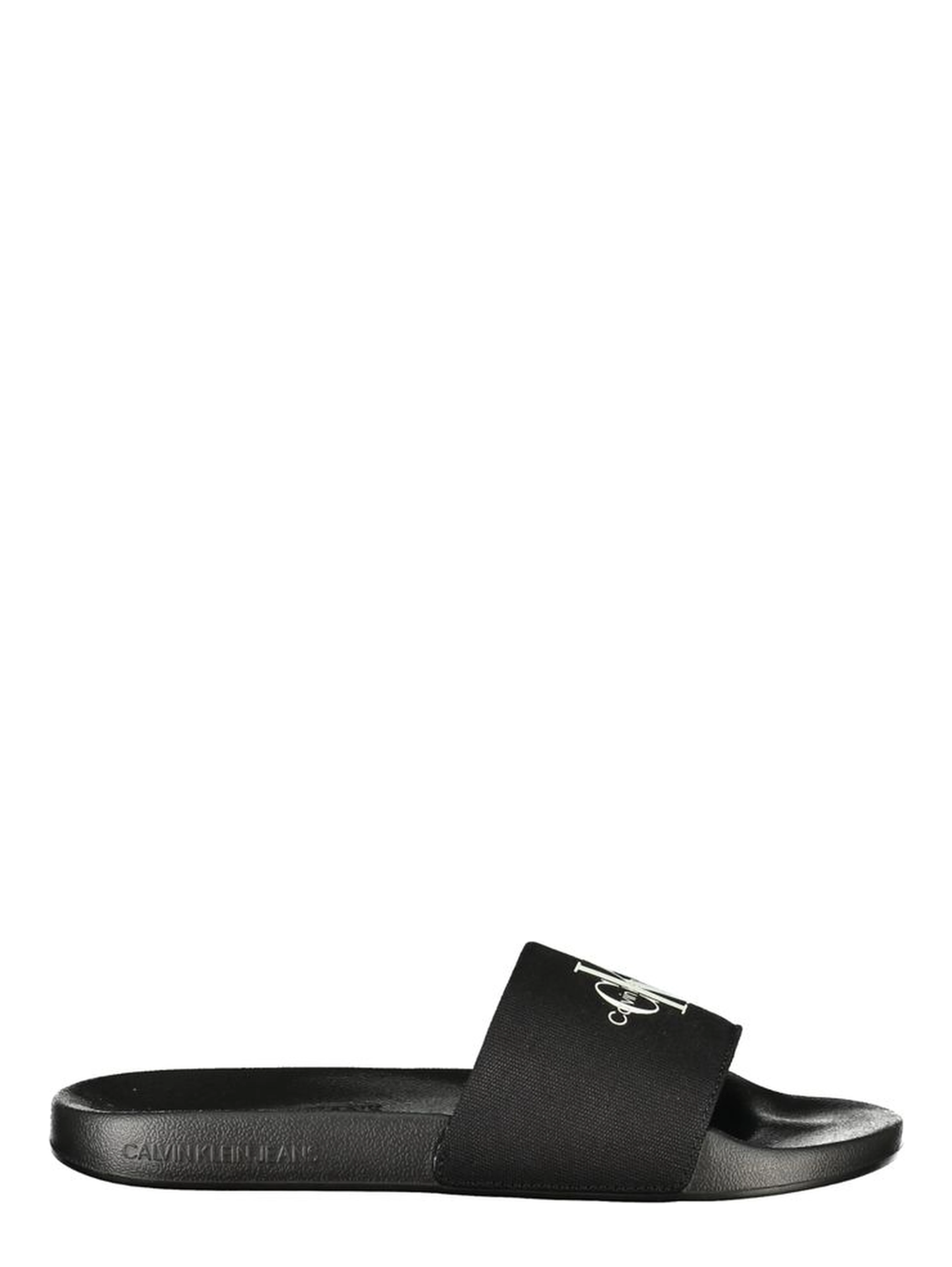 Black Polyester Men's Slipper