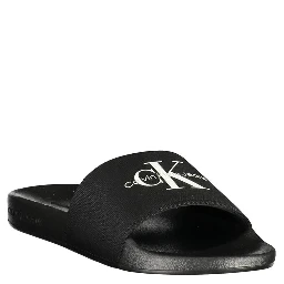 Black Polyester Men's Slipper