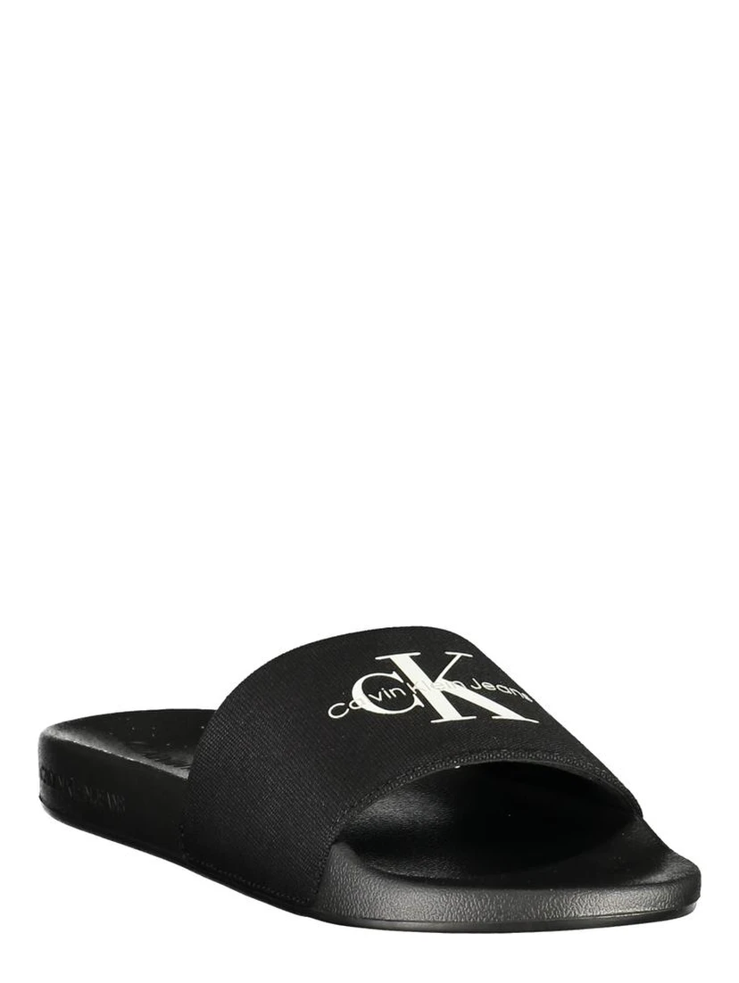 Black Polyester Men's Slipper