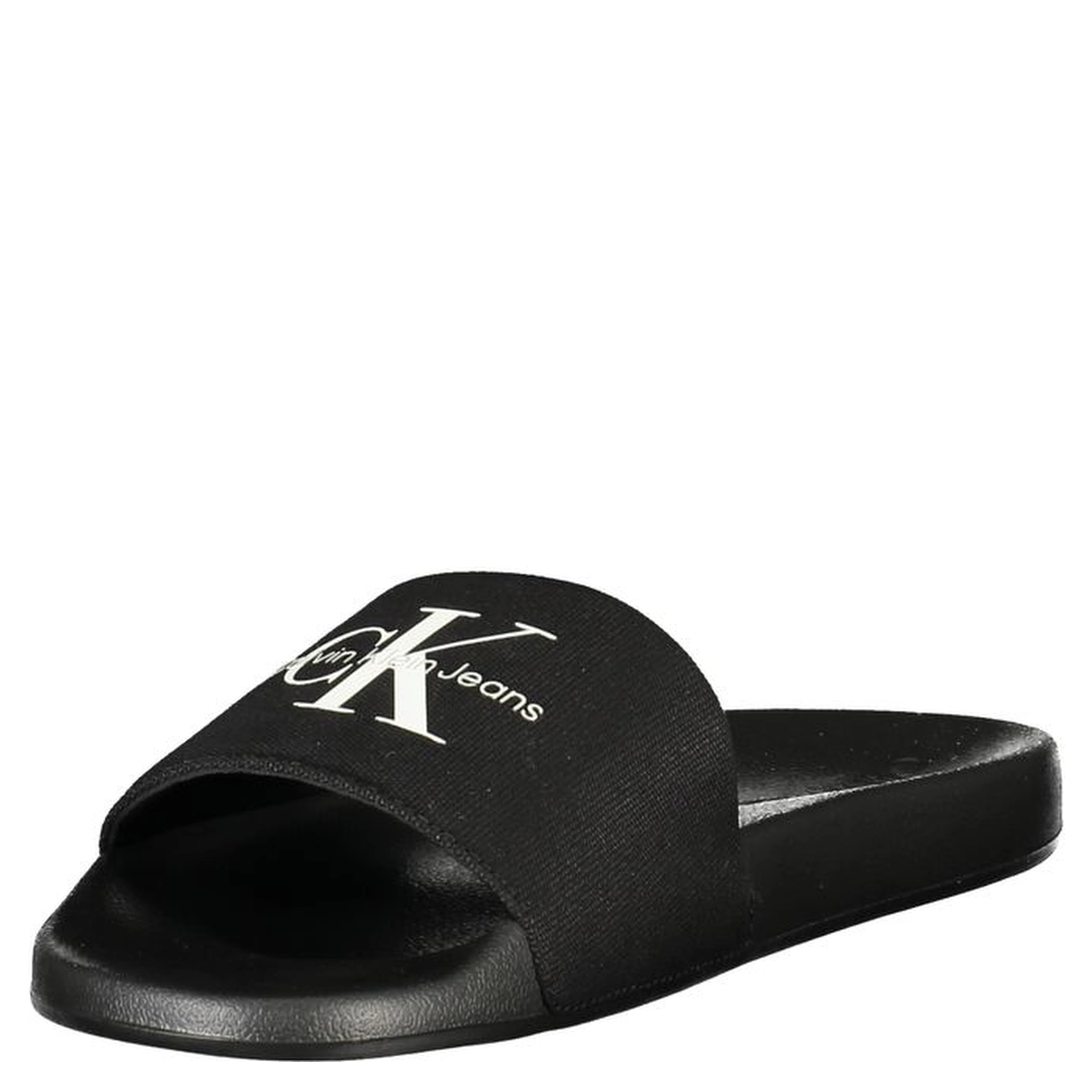 Black Polyester Men's Slipper