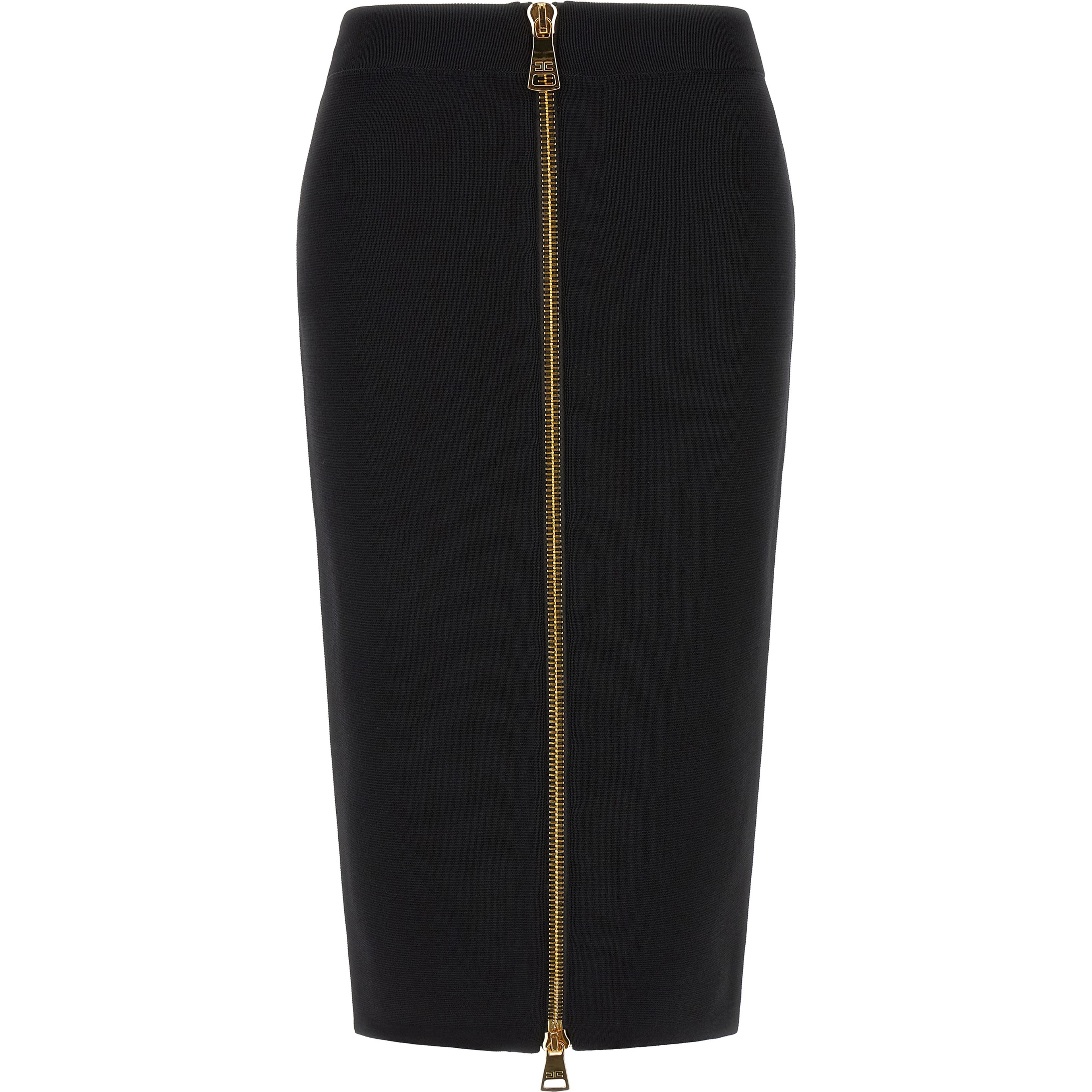 Black Viscose Midi Skirt