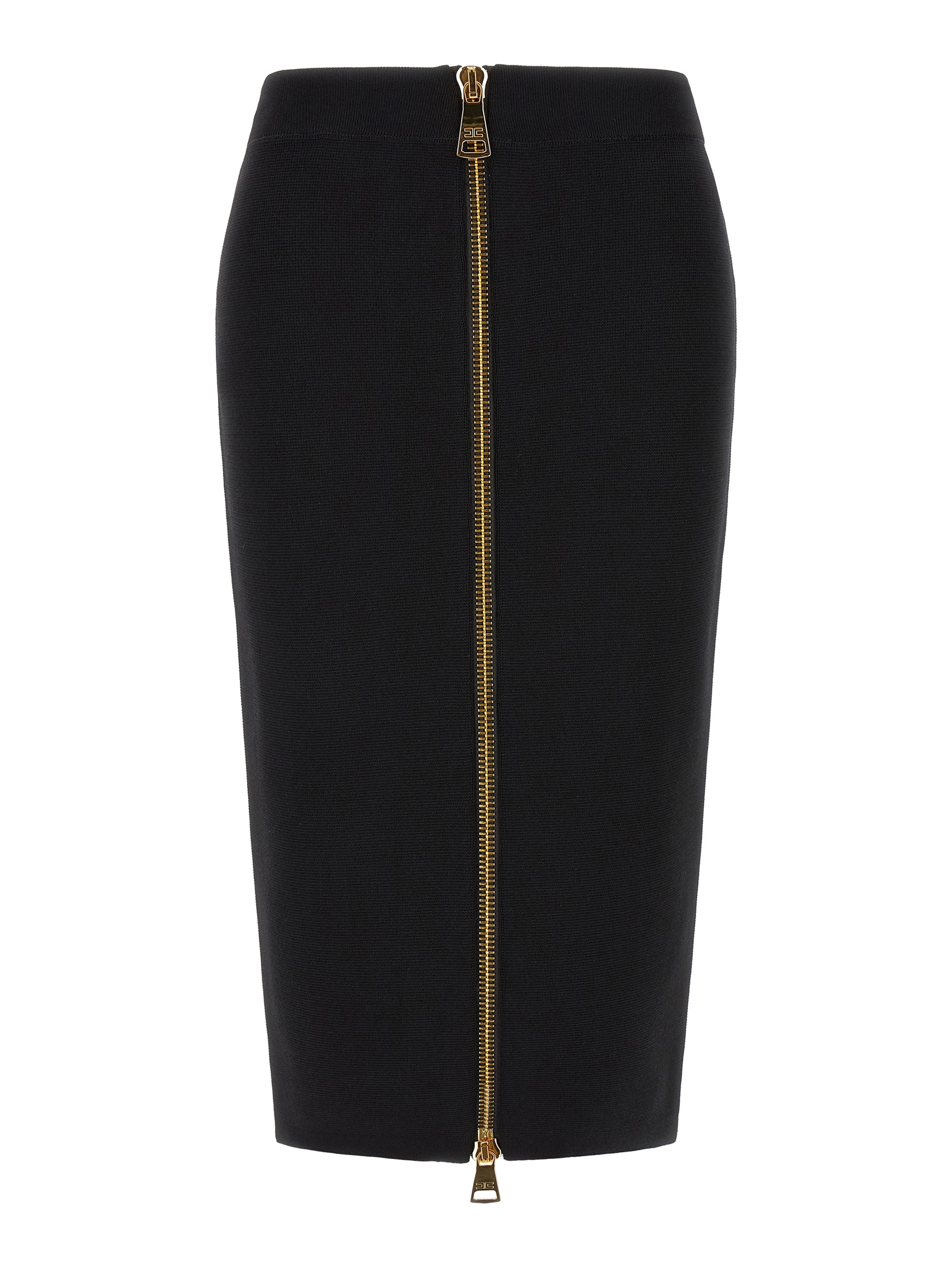 Black Viscose Midi Skirt