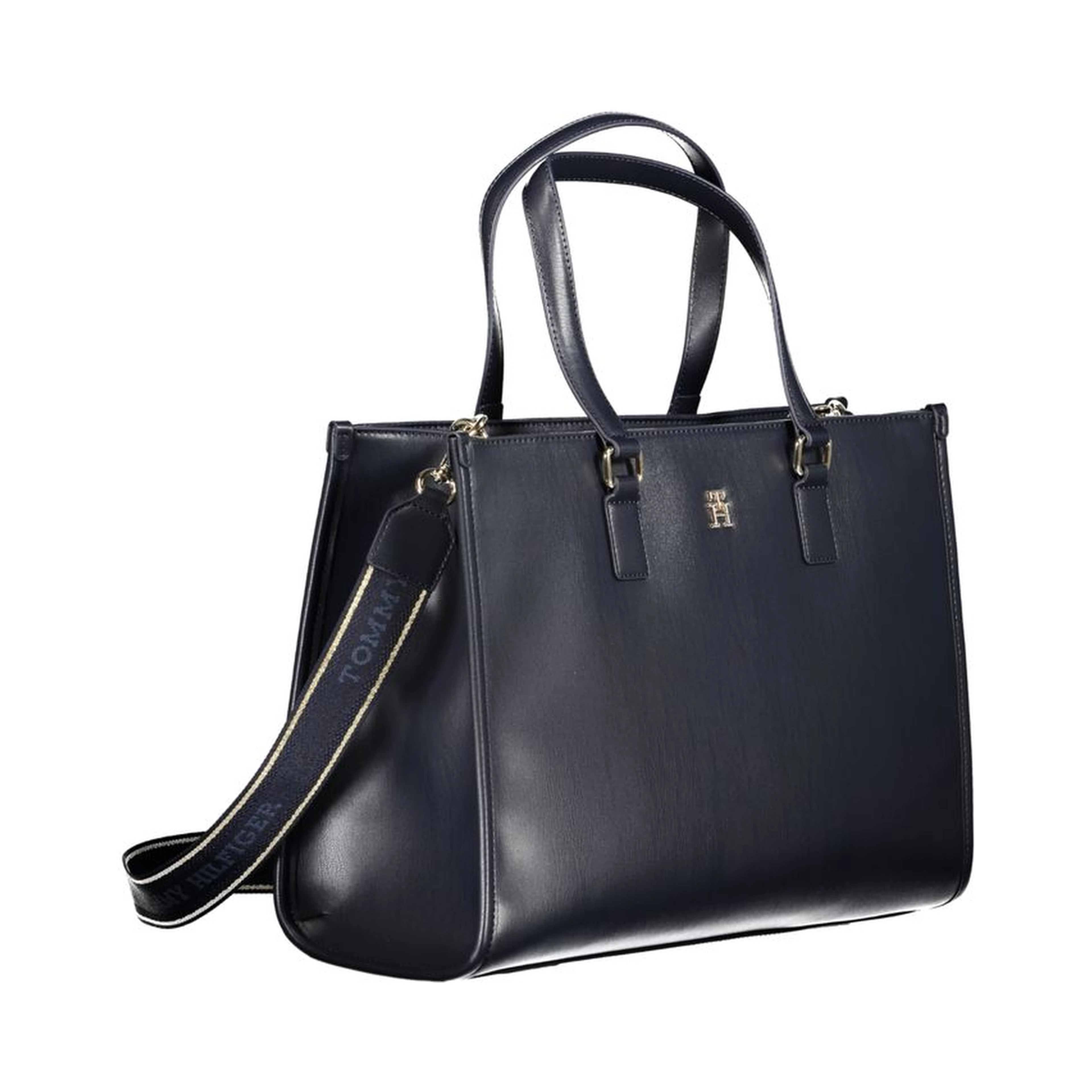 Blue Polyurethane Women's Bag