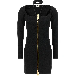 Black Viscose Short Dress