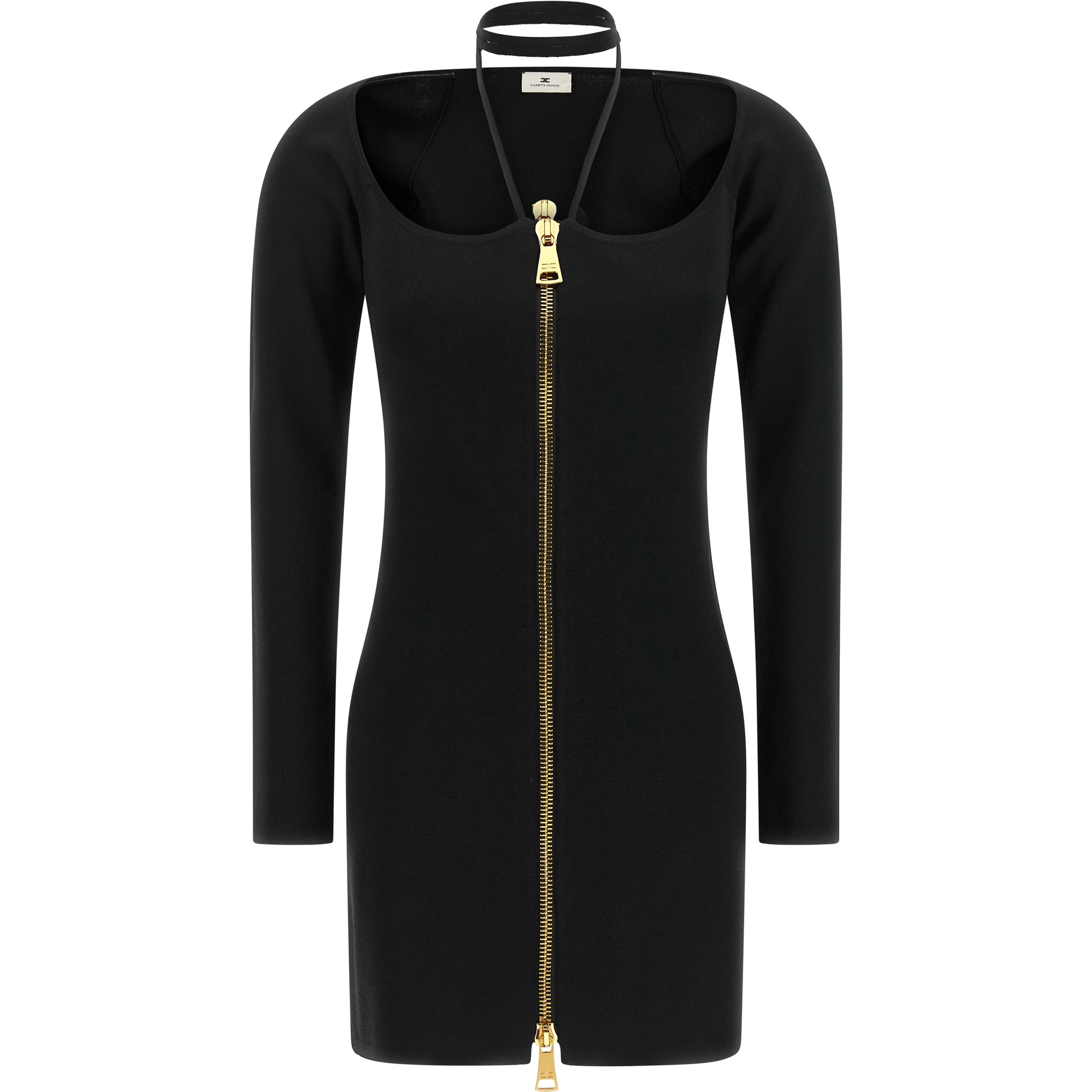 Black Viscose Short Dress
