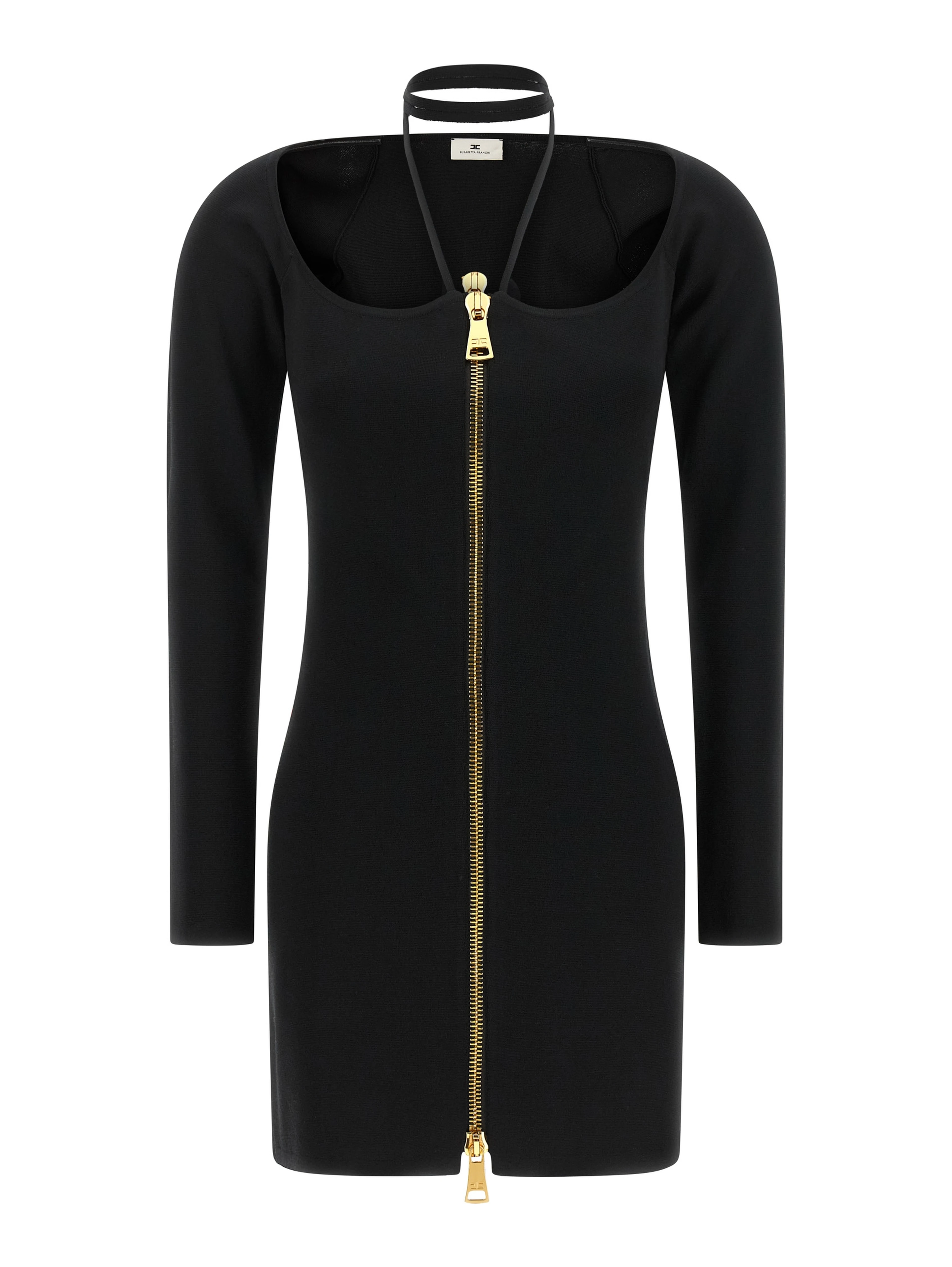 Black Viscose Short Dress