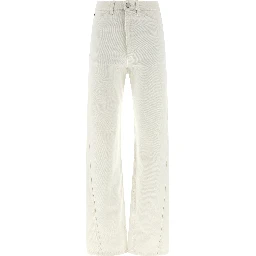 White Cotton High-Waisted Jean