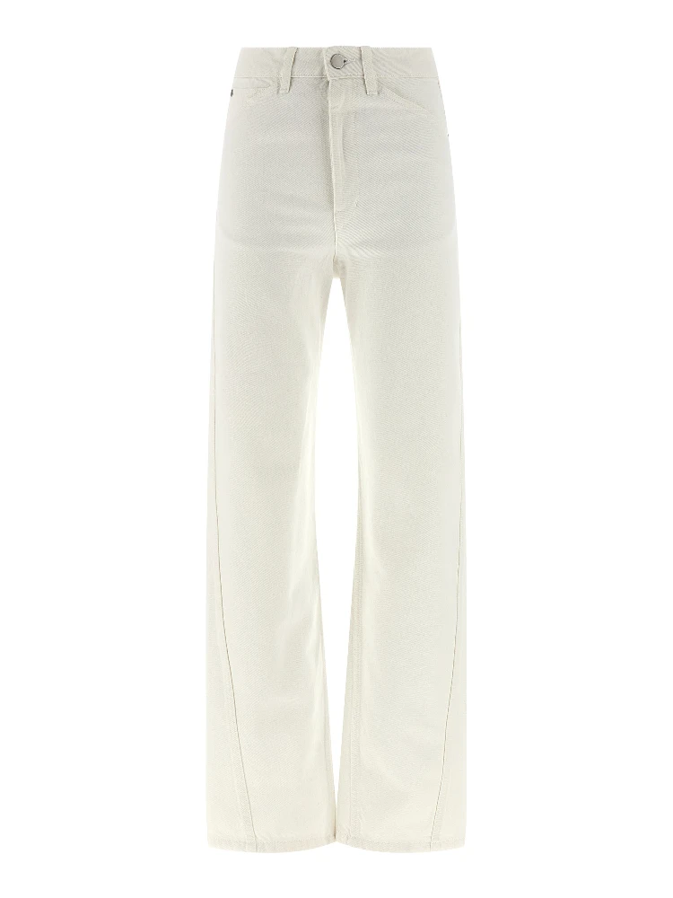 White Cotton High-Waisted Jean