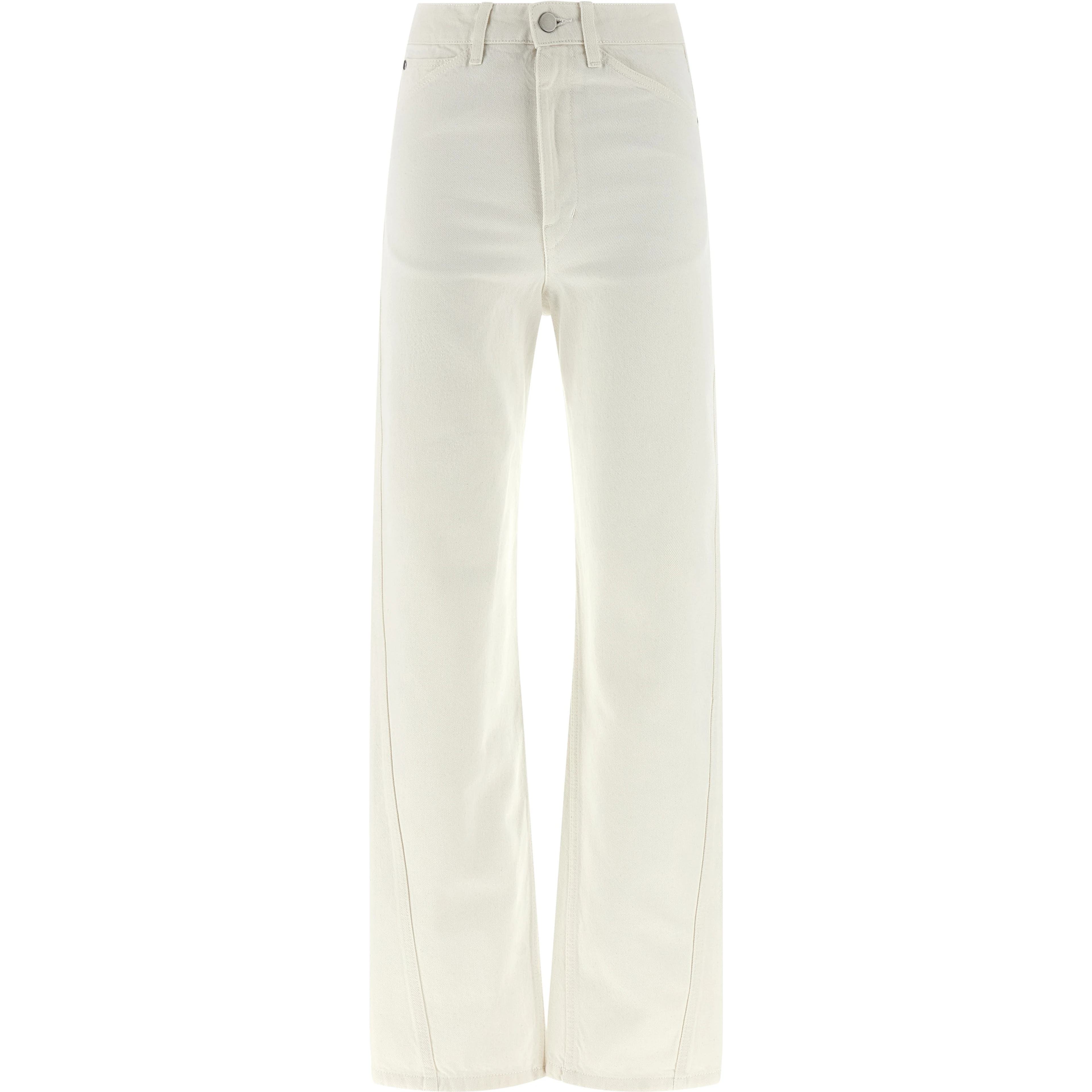 White Cotton High-Waisted Jean