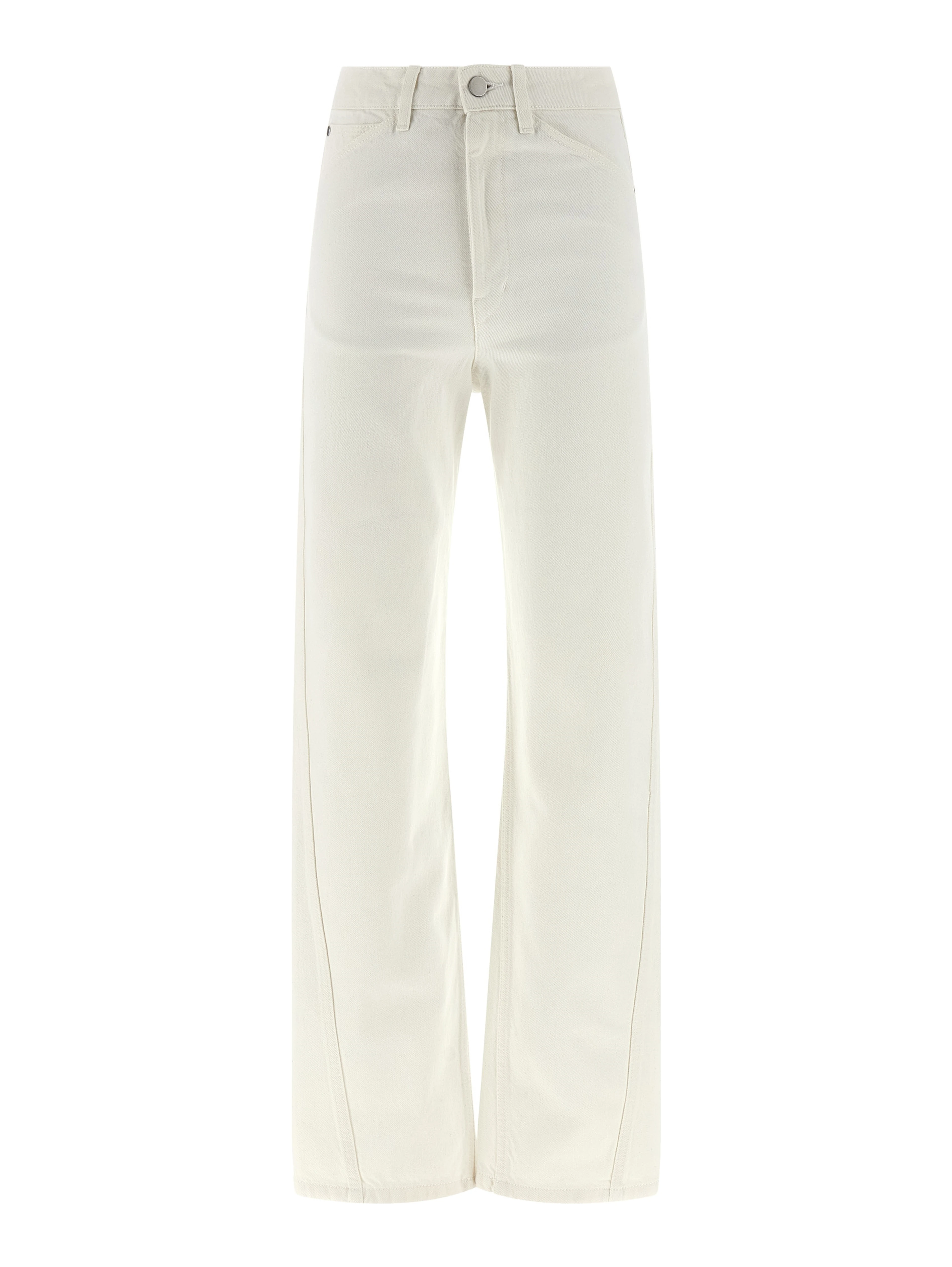 White Cotton High-Waisted Jean