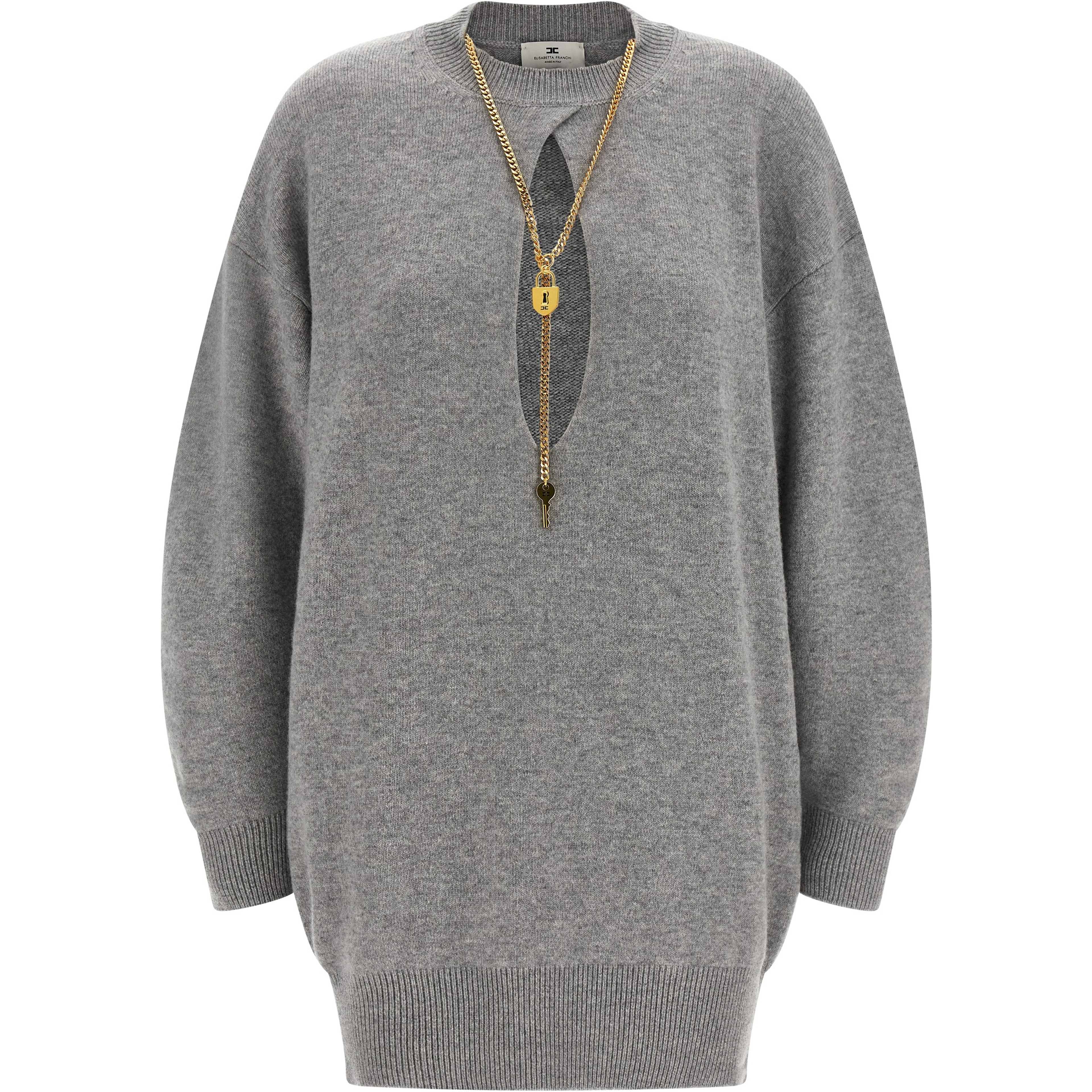 Gray Wool Short Dress