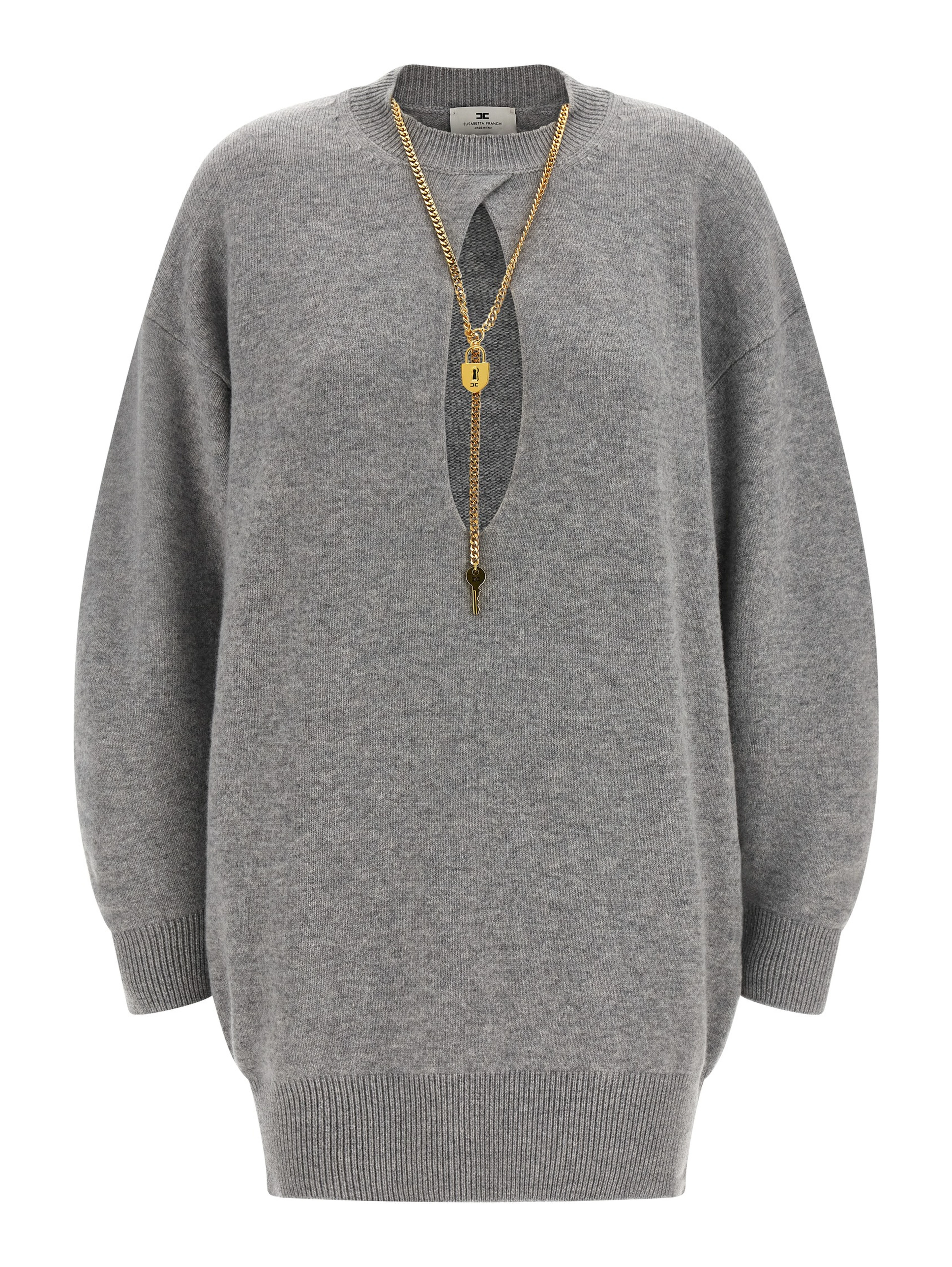 Gray Wool Short Dress