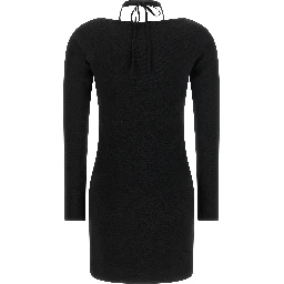 Black Viscose Short Dress