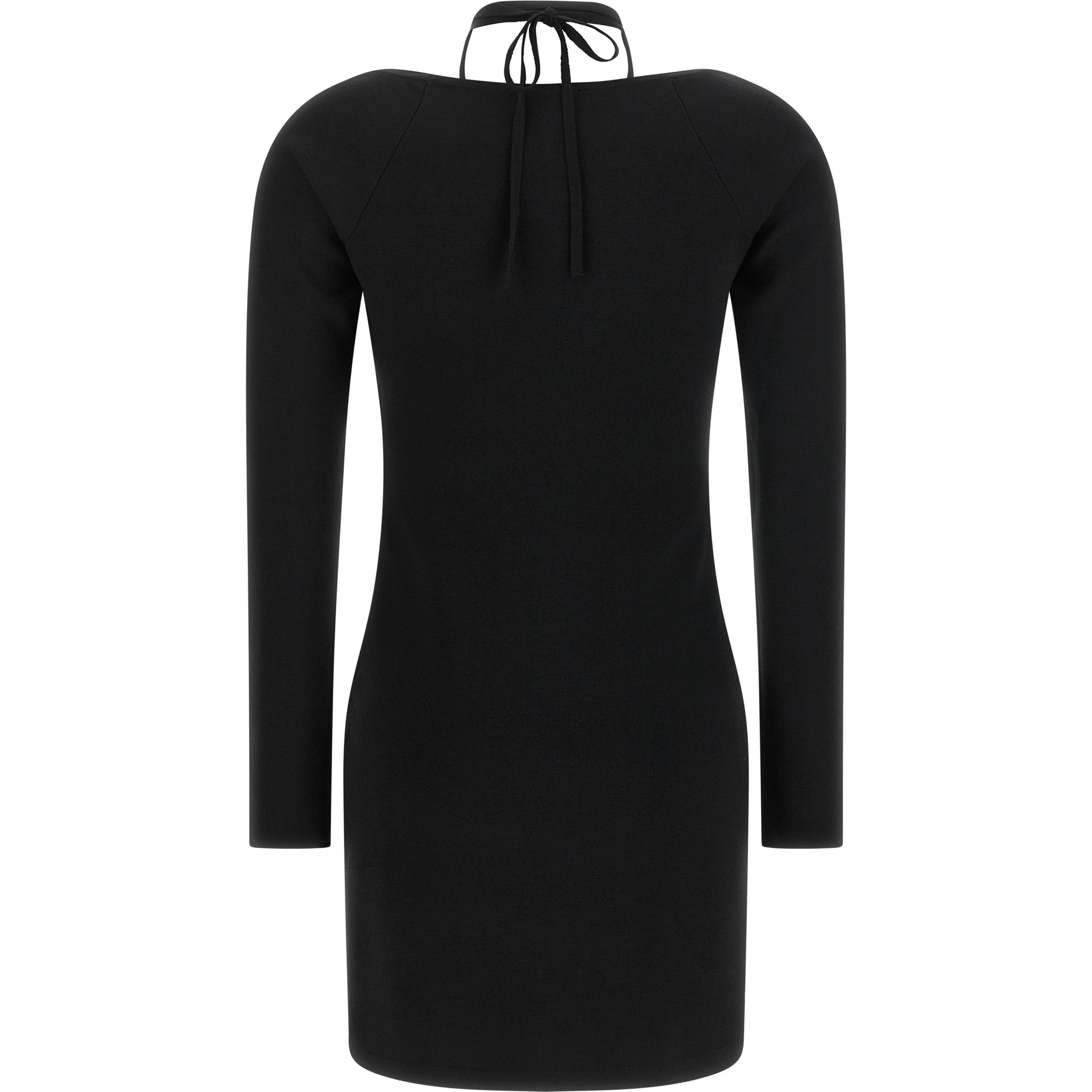Black Viscose Short Dress