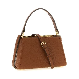 Brown Polyester Handbag