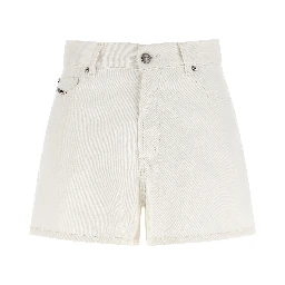 White Cotton Bermuda Shorts