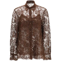 Brown Polyester Pattern Shirt