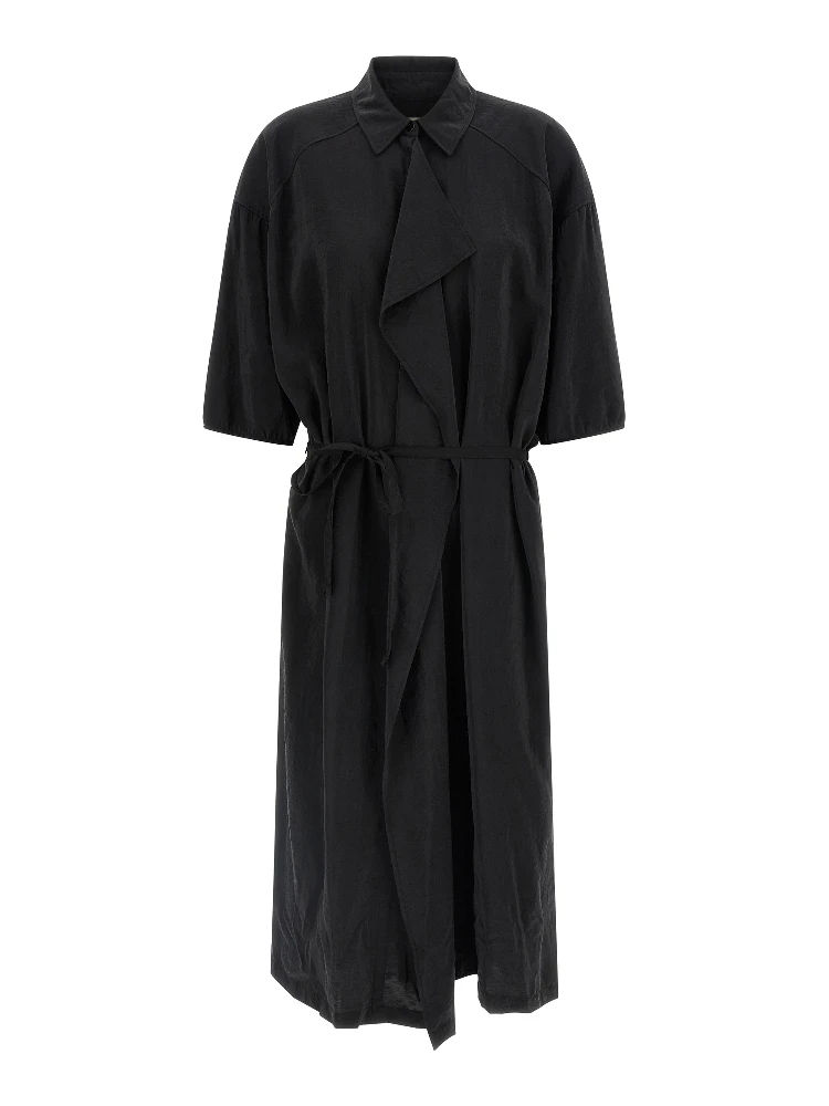 Black Silk Midi Dress