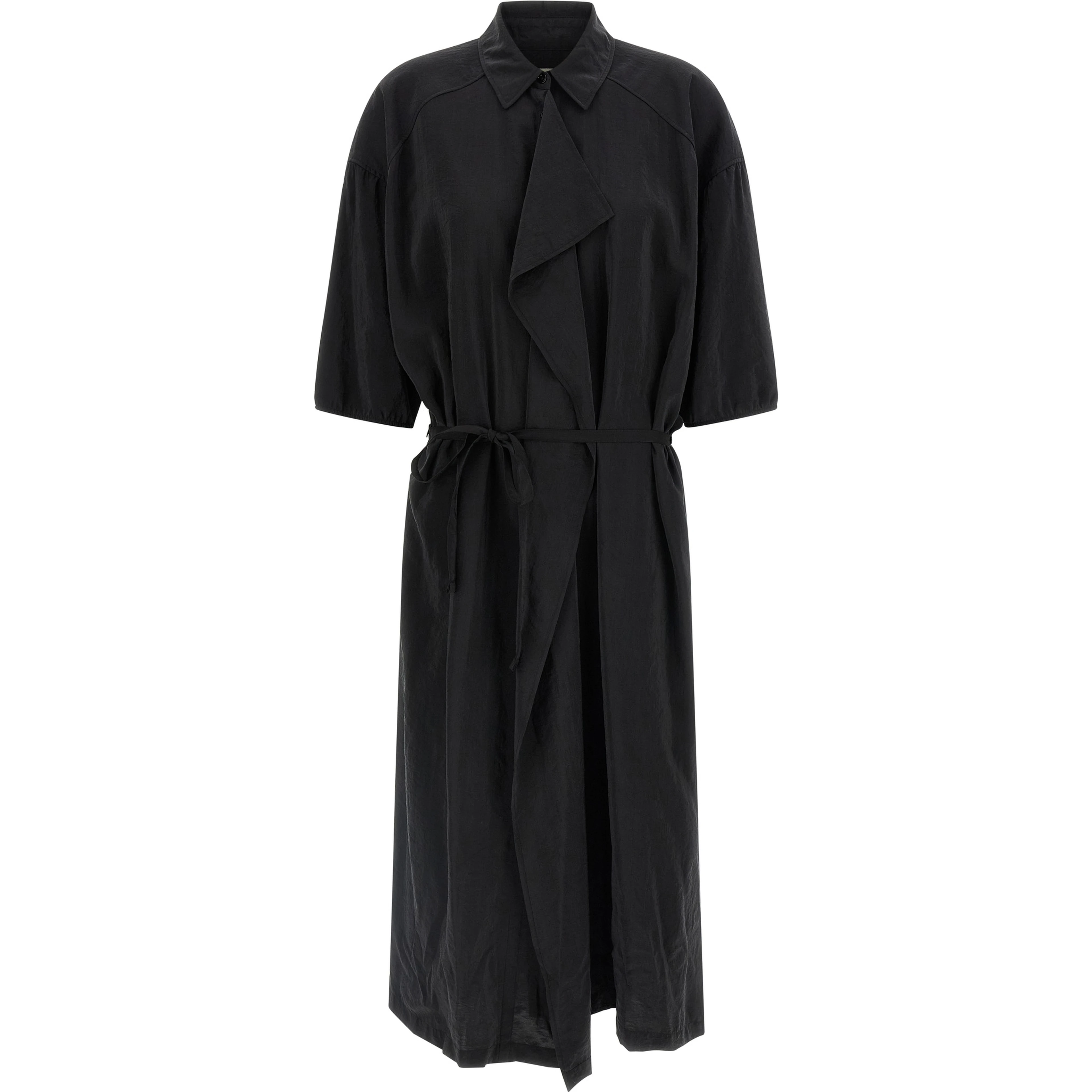 Black Silk Midi Dress