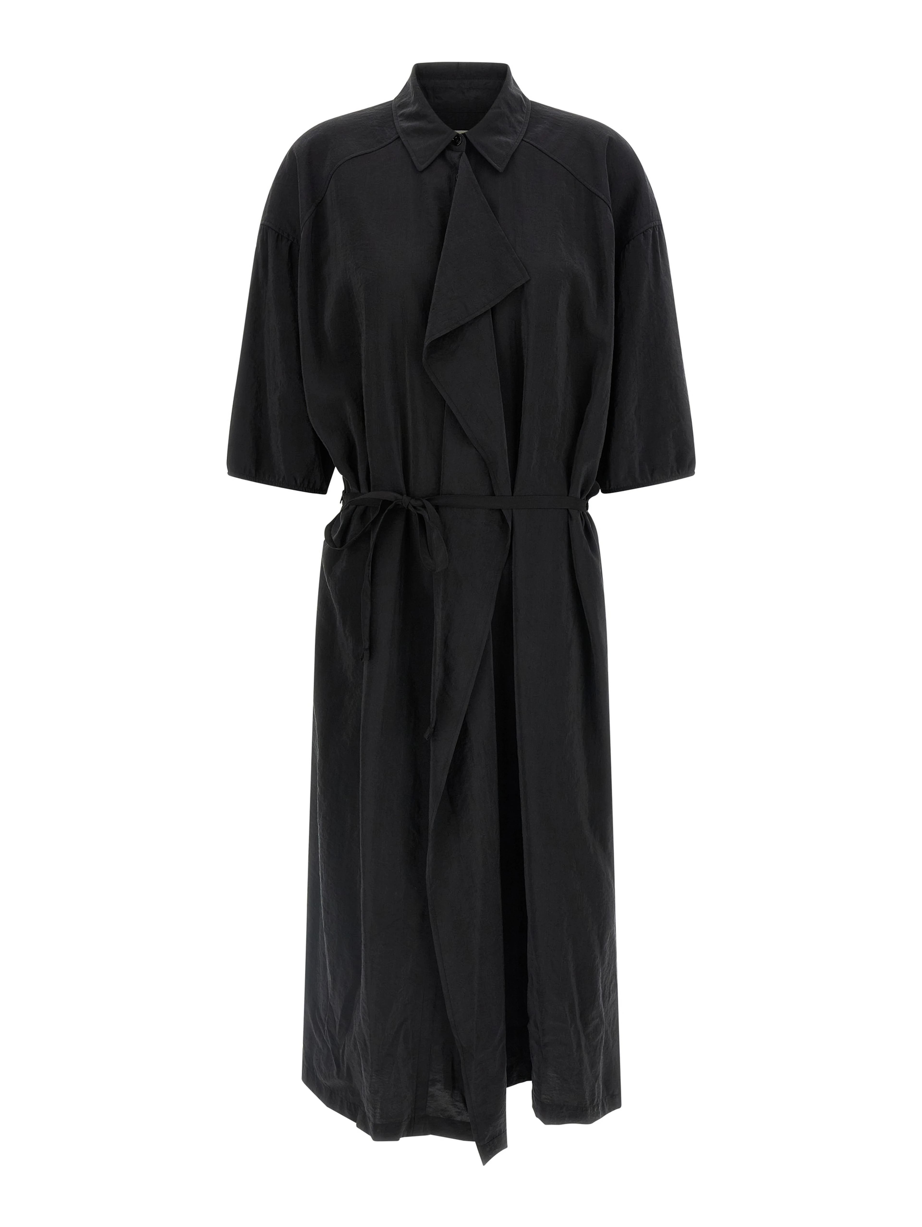 Black Silk Midi Dress