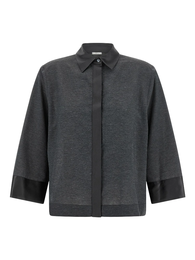 Gray Lyocell Blouse