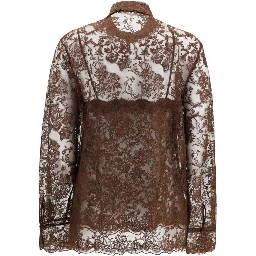 Brown Polyester Pattern Shirt