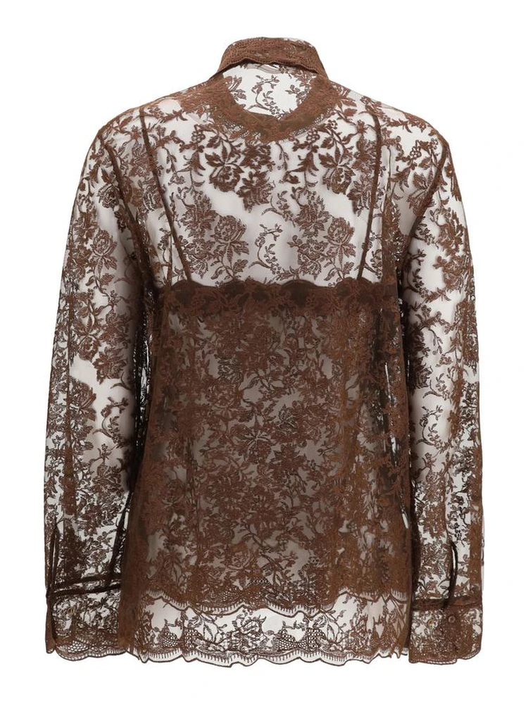 Brown Polyester Pattern Shirt alternative