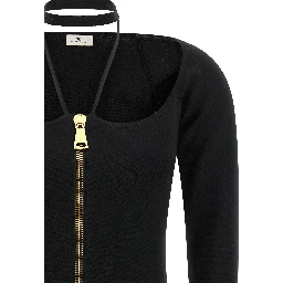 Black Viscose Short Dress