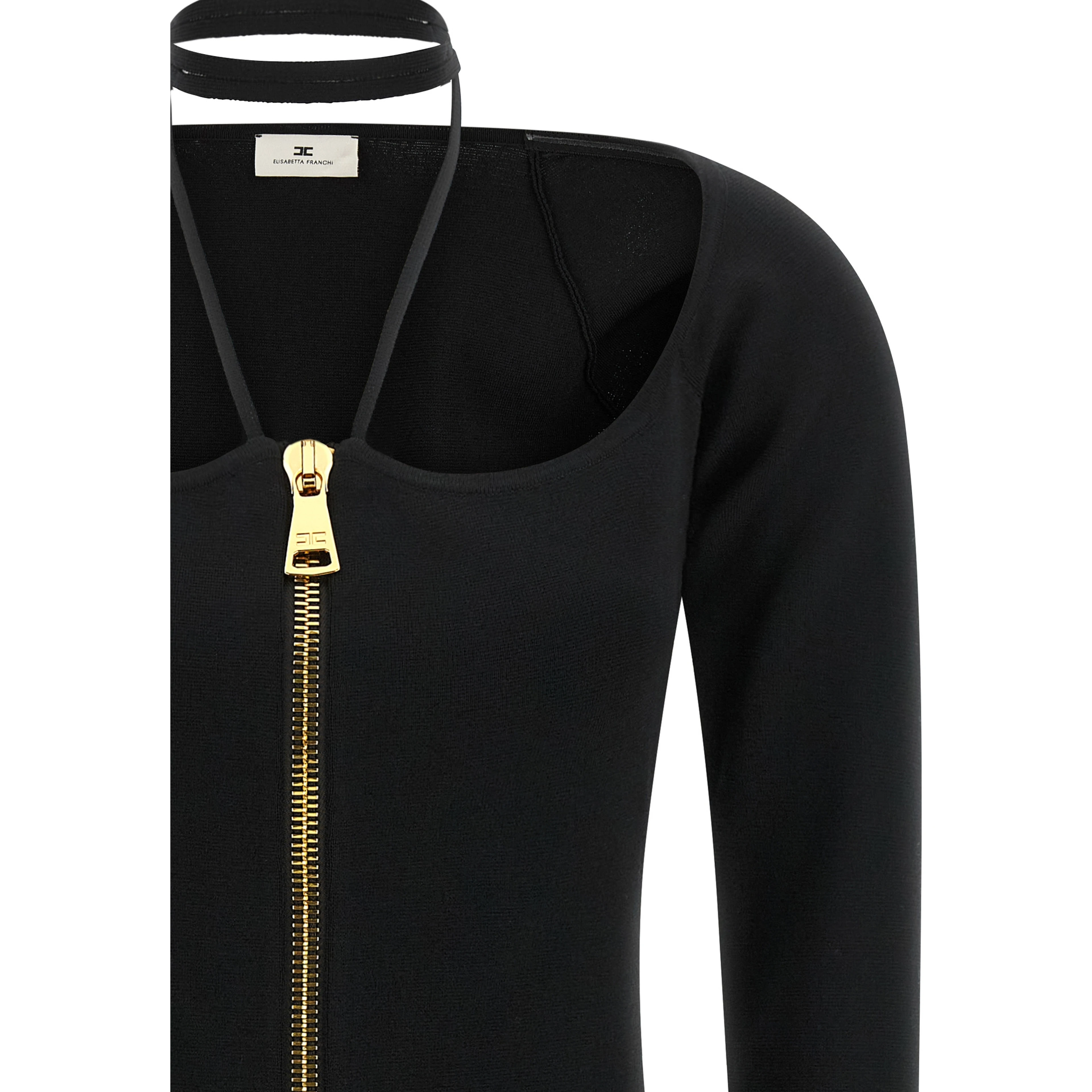 Black Viscose Short Dress