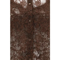Brown Polyester Pattern Shirt
