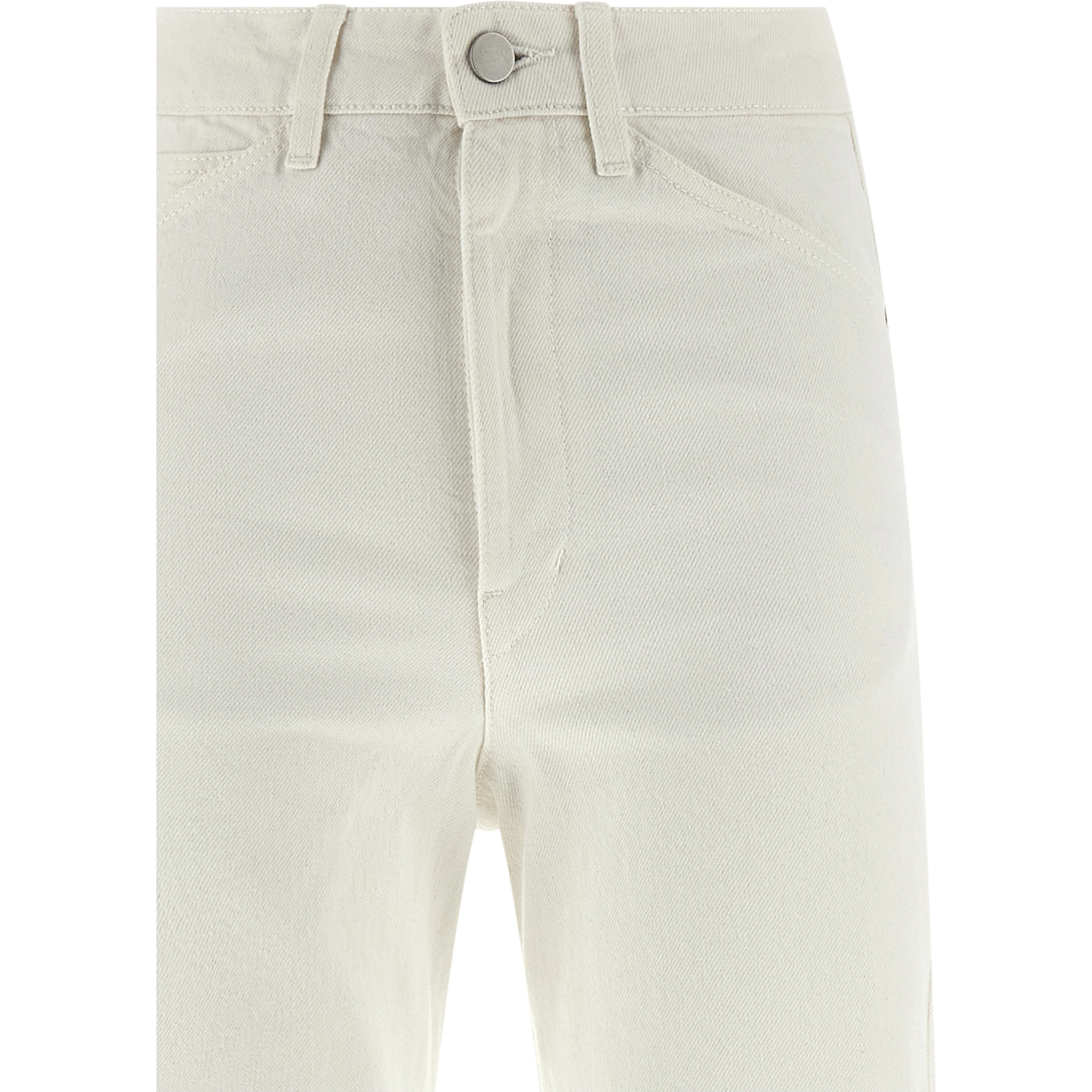 White Cotton High-Waisted Jean