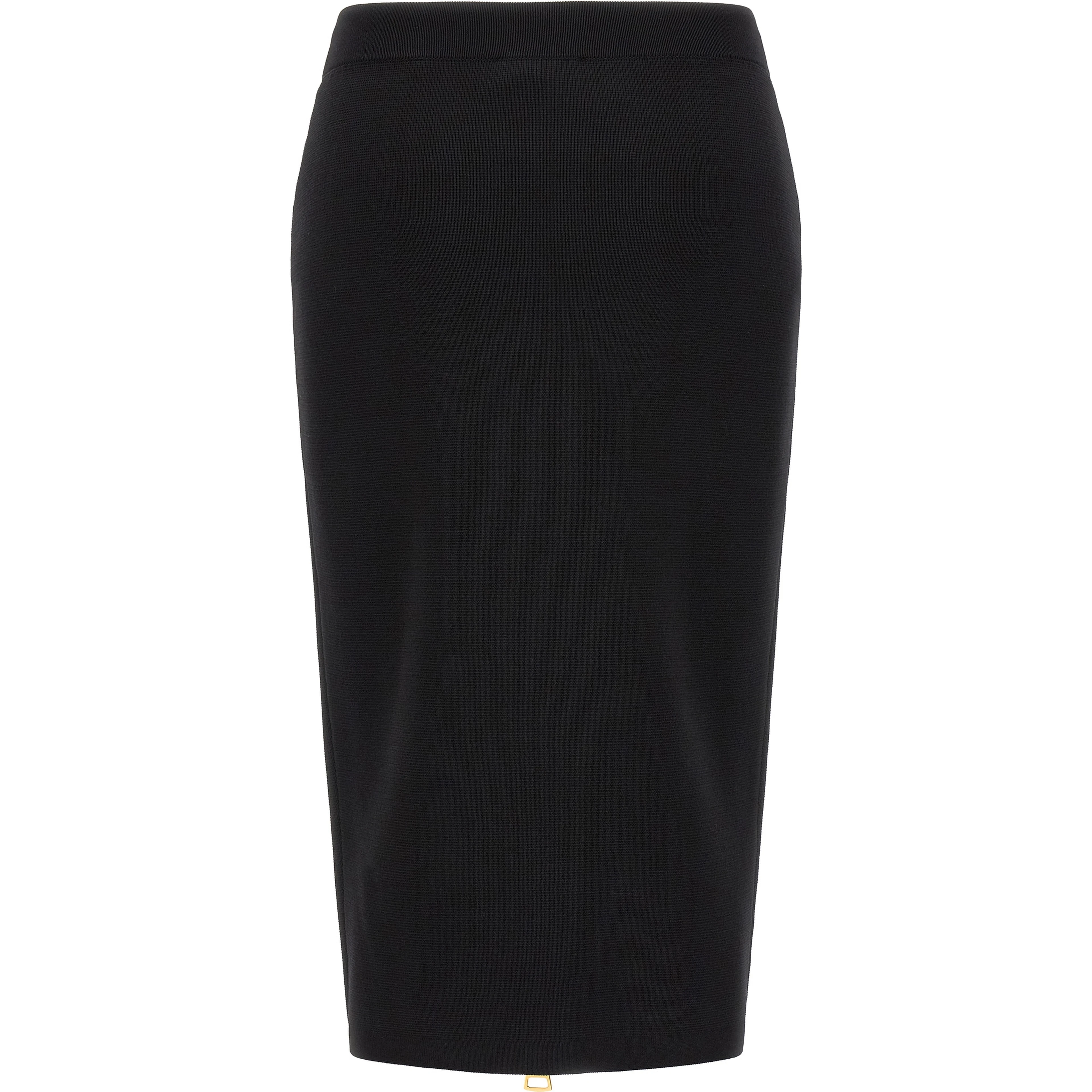 Black Viscose Midi Skirt
