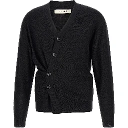 Black Wool Cardigan